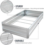 Galvanized Raised Garden Beds for Vegetables Large Metal Planter Box Steel Kit Flower Herb,5.6 * 3 * 1 FT,Silver - Image 6