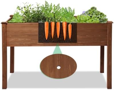 LZRS Wooden Raised Garden Beds, Raised Garden Bed Outdoor Planter Box with Legs for Herbs, Vegetables, Flowers, Great for Outdoor Patio, Yard and Deck, 220lb Capacity, Brown - Image 5