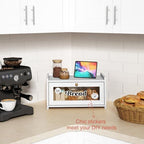 Goozii White Bread Box for Kitchen Countertop, Modern Counter Breadbox for Homemade Bread, Large Corner Bread Storage Container for Sourdough Loaf Organizers and Storage (White Bamboo Wood) - Image 4