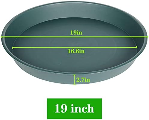 2 Pack of Bird Bath Bowl 19", 2.3" Depth, 18 19 inch Plant Tray Saucer, Plastic Birdbath Bowls Only, Birdbath Dish for The Garden, Large Plant Saucer (19", Green) - Image 2