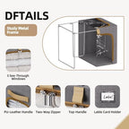 Storage Bins with Metal Frame, 3-Clear Windows Openings, 43L, Dark Grey - Image 6