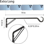 AILIN YELOKIE 2 Pack Extra Long 19 Inch Heavy-Duty Rust-Resistant Solid Steel Plant Hangers and Bird Feeder Hangers for Indoor and Outdoor Decor, Wall Hooks - Image 2
