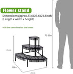 aboxoo 3-Tier Metal Plant Stand, Stair-Step Corner Shelf for Indoor/Outdoor - Image 2