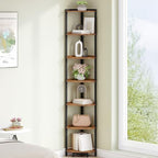 Hzuaneri Corner Shelf Stand 7-Tier Corner Bookshelf Storage Standing Shelf by Hzuaneri