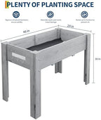 GarveeHome 47×23×30IN Elevated Raised Garden Bed, Ergonomic Fir Planter Box - Image 3