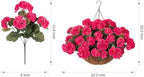 INSPRING Geraniums Artificial Flowers Hanging Basket for Outdoors Outside Decoration, 8 Bundles Silk Flowers Fake Plants Look Real UV Resistant for Porch Home Patio Balcony Yard, Hotpink - Image 4