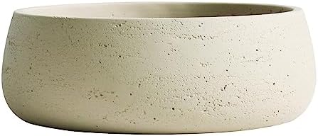 Olly & Rose Large Ceramic Planter Bowl Shallow Plant Pot - Off White Cream Ivory Flower Pot Indoor and Outdoor Decorative Bowl Garden and Home Décor by OllyRoseEngland