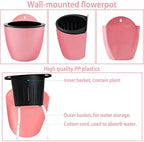 7Pack Self-Watering Plant Flower Pot Wall Hanging Plastic Planters Size 7 inch with 7 Hooks Replacement for Plants Flowers Indoor Outdoors - Image 3
