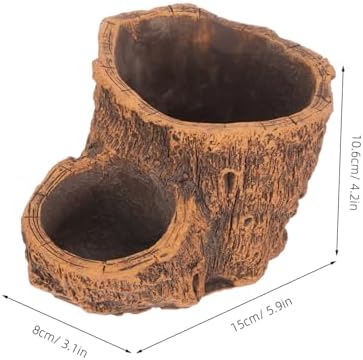 Vintage Driftwood Pattern Wood Planter Pot for Succulents, Cement Brown - Image 2