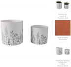 Home Decor Planters and Flower Pots – Planters for Indoor and Outdoor Decor with Wildflowers Design – Contemporary Plant Stand That Elevate Patio, Garden, and Room Decor Set of 2 – 8", 6" White & Navy - Image 5