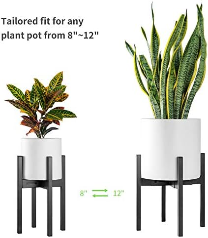 FaithLand Plant Stand, Adjustable Size Fits 8 9 10 11 12 Inches Plant Pot, Metal Planter Stand, Mid Century Expandable Plant Holder Indoor Outdoor, Adjustable Width: 8”-12” - Easy Assembly - Image 6
