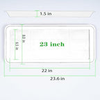 VUWEZ 4 Pack of Plastic Plant Tray Saucer Rectangular 17 18 inch, Plant Trays Saucers for Indoors Outdoor, Plant Water Drip Tray for Flower Pot Planter, Windowsill Plant Tray (7.8 X 17.5'', Clear) - Image 2