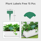 GROWNEER 6 Packs 17 Inches White Flower Window Box Plastic Vegetable Planters Long Pots with 15 Pcs Plant Labels for Outdoor Indoor Windowsill, Patio, Garden, Home Decor, Porch - Image 2