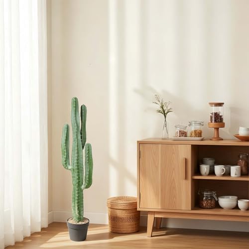 Artificial Cactus 39 INCH Tall Fake Cactus Plants Faux Cacti Saguaro with Planter for Indoor Outdoor Home Office Shop Garden Decoration - Image 5