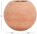 SAFAVIEH Outdoor - Mora Terracotta Ficonstone Cement Round Planter Pot with Drainage Hole, Fully Assembled (PAT1534D) - Image 4
