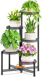 LASZOLA Plant Stand Indoor Outdoor Tall for Multiple Plants, 5 Tier Black by LASZOLA