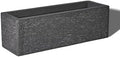 24" Rectangular Indoor Outdoor Planter, Charcoal Gray, Windowsill Plant Box by TerraDecoOutdoorPlanters