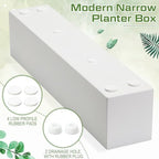 FillTouch 16.1 x 3.2 x 3.5 Inch 1 Pcs Long Rectangular Planter Box,White - Image 6