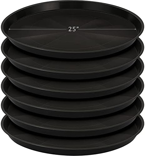 Eccliy 6 Pack Plastic Plant Saucer, Round, 25 Inch, Black by Eccliy