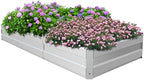 Metal Raised Garden Bed Outdoor Reinforced Galvanized Rustproof Steel Planter Boxes for Vegetables, Heavy Duty Raised Beds for Growing Flowers Herbs Succulents,8.3 * 3 * 1 FT,Silver by RIGMEC