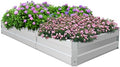 Galvanized Raised Garden Bed Kit for Vegetables, Galvanized Super Large Metal Planter Raised Garden Boxes Outdoor,8.3 * 3 * 1 FT,Silver by RIGMEC