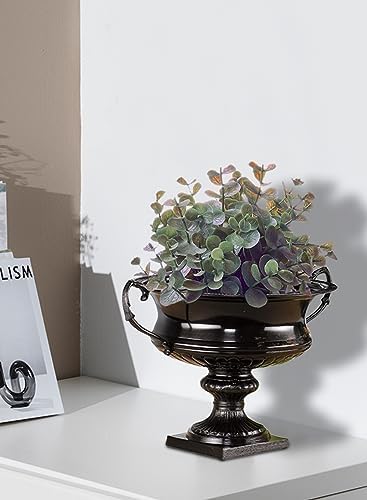 Serene Spaces Living Antique Black Trophy Urn, French Country Vase, Metal Urn Planter for Event Centerpieces, Wedding, Parties, Floral Arrangements, Champagne Cooler, Measures 10" Diameter & 8.5" Tall - Image 4