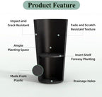 24" Tall Planters for Outdoor Plants with Insert, Set of 2 Black - Image 5
