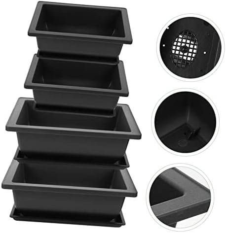 8 Sets Rectangular Plastic Flower Pots with Tray for Gardening Xmas - Image 7