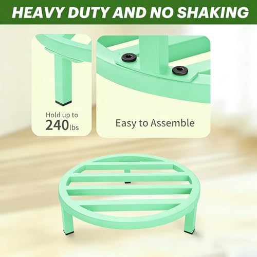 3 Pack 12 Inch Metal Plant Stands Outdoor Indoor Riser,Mint Green - Image 4