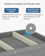 Weatherproof Raised Garden Bed, HDPE Outdoor Elevated Planter Box with Legs, Garden Box, Flower Beds for Patio, Deck, Balcony (Grey) - Image 5