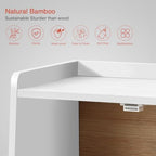Goozii White Bread Box for Kitchen Countertop, Modern Counter Breadbox for Homemade Bread, Large Corner Bread Storage Container for Sourdough Loaf Organizers and Storage (White Bamboo Wood) - Image 7