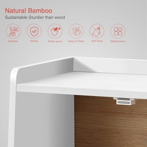 Goozii White Bread Box for Kitchen Countertop, Modern Counter Breadbox for Homemade Bread, Large Corner Bread Storage Container for Sourdough Loaf Organizers and Storage (White Bamboo Wood) - Image 7