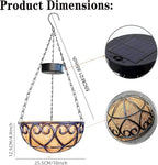 2 Pack 10 Inch Solar Hanging Flower Basket with LED String Lights - Image 3