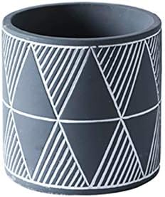 Flower Pot Plant Pot Cement Flower Planters Indoor Modern Succulents Containers with Drain Hole Saucer Decorate Home Office Outdoor Planter Pot(Gris,B) by Unknown
