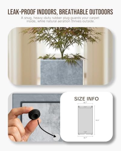 Kante Small Column Square Blue Gray Concrete Planter 19.9" H, Outdoor - Image 6