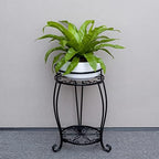 FaithLand 2 Tier Black Metal Plant Stand Indoor Outdoor, 19.4", 2 Pack - Image 2