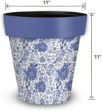 Briarwood Lane Everyday Planter 11.75 x 11 x 11 Blue and White Floral - Image 5