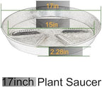 NIMYAU Plant Saucer 17 Inch 2 Pack, Raised Center for Optimal Drainage Plant Saucers, Durable Plastic Drip Tray for Large Indoor & Outdoor Plants - Image 2