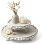 EOSAHR Round 2-Piece Display Risers, Display Stand for Home Decor,Whitewash by EOSAHR