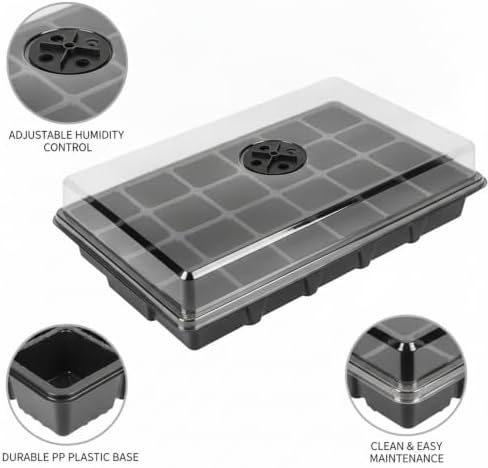 Durable PP Plastic Seedling Tray with Clear Humidity Dome, Propagation Box for Indoor Plant Germination and Cuttings - Image 5