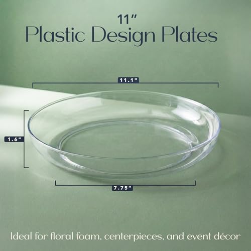Royal Imports Clear Plant Saucer, Floral Plastic Plates Plant Tray 11" 6pk - Image 2