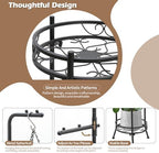 CZWL&HG Hanging Plant Stand Adjustable 2-Tier 72" Metal Shelf -Tall Indoor/Outdoor Plant Rack with Hangers for 4 Potted Flowers, Corner Shelf for Living Room & Patio (White) - Image 4