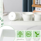 FoldTier 2 Sets Indoor Herb Garden Planter Kit with 10 Metal Pots, White - Image 4