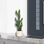 32” Artificial Cactus Plants, Tall Artificial Plants Outdoor, Tall Fake Cacti Plant UV-Resistant in White Pot, Faux Floor Plants for Indoor Home Office Hotel Bedroom Patio Balcony Garden - Image 6