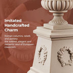 20" H Large Plastic Roman Urn Planter with 28" Tall Decorative Pedestal - Image 4