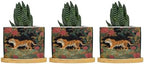 Chinoiserie Tiger Ceramic Planters Green and Turquoise Tiger Stripe Planters for Indoor Plants with Drainage Holes and Saucers Pot for Pots Outdoor Indoor Plants by BRUYU5SE