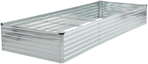 Foxlang 12x4x1.5ft Galvanized Raised Garden Bed,Outdoor Planter Box Metal Patio Kit Planting Bed for Vegetables Flowers Herb,Silver by Foxlang