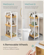 SONGMICS Bamboo Bathroom Shelf, 3-Tier Adjustable Plants Rack - Image 4