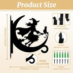 peacoblue Witch and Cat Plant Hanger Bracket, Iron Outdoor Hanging Hook - Image 2