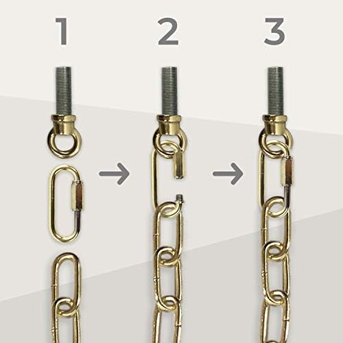 Royal Designs, Inc. LC-2001-PB-6-2 Heavy Duty Lighting Fixture Chain, Extendable up to 6ft, 60-Pound Weight Capacity, Polished Brass, Set of 2 - Image 3